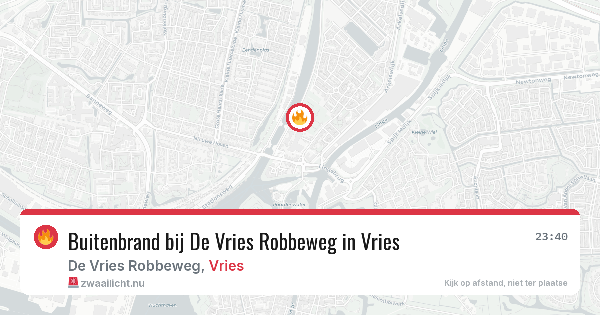 Buitenbrand bij De Vries Robbeweg in Vries — 15 jul 2026