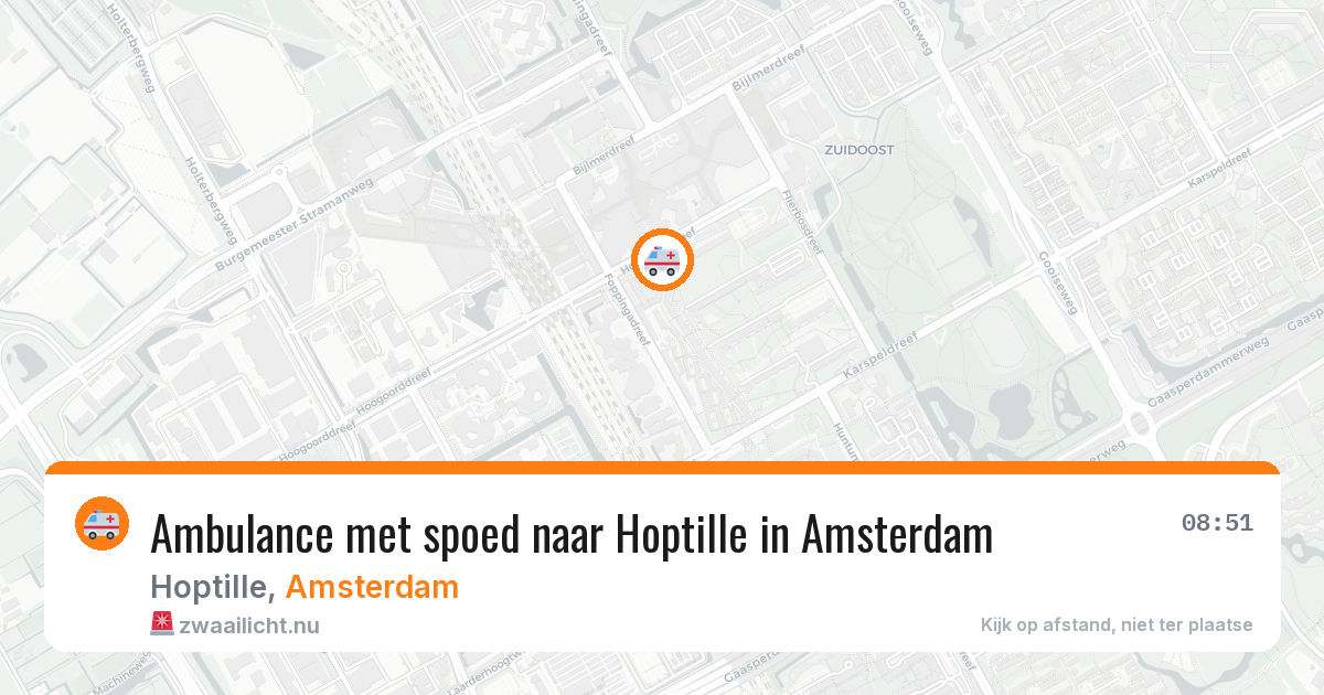 Ambulance met spoed naar Hoptille in Amsterdam — 26 mrt 2026