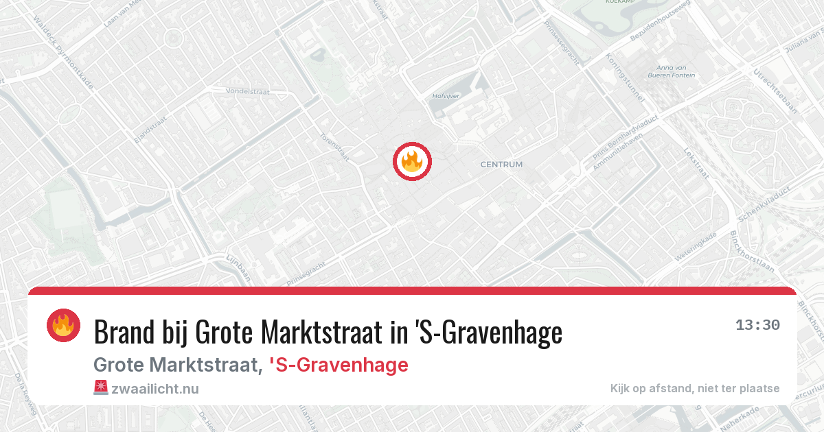 Brand bij Grote Marktstraat in 'S-Gravenhage — 14 mei 2026