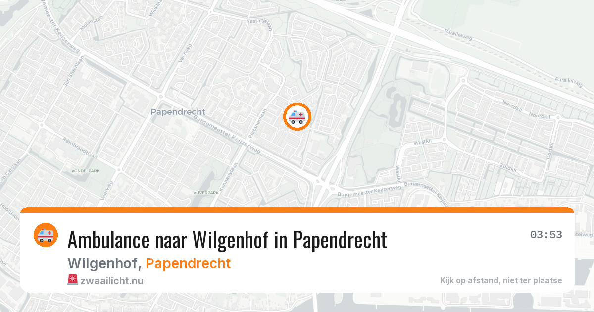 Ambulance naar Wilgenhof in Papendrecht — 23 jul 2026