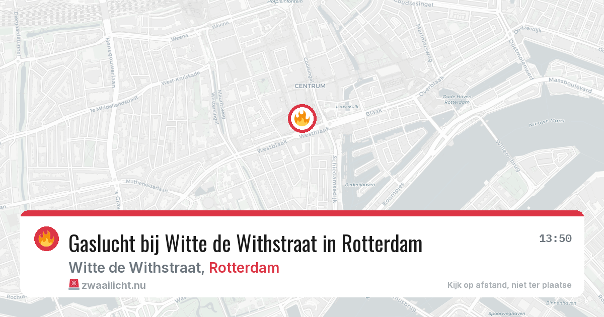 Gaslucht bij Witte de Withstraat in Rotterdam — 19 feb 2026