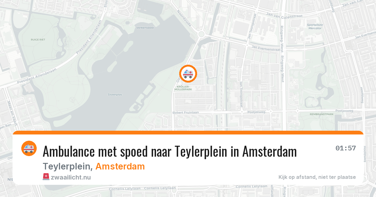 Ambulance met spoed naar Teylerplein in Amsterdam — 18 jul 2026