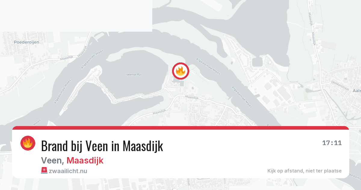 Brand bij Veen in Maasdijk — 15 mei 2026