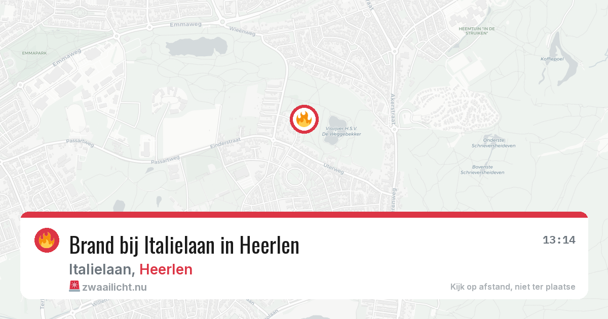 Brand bij Italielaan in Heerlen — 18 jul 2026