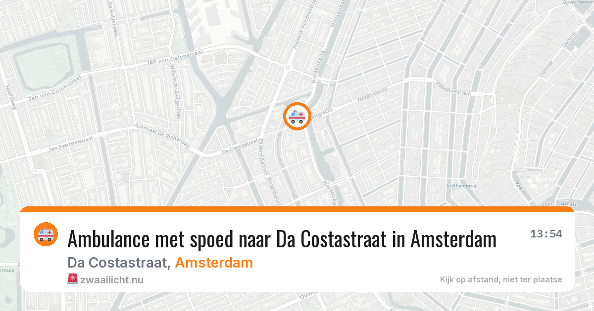 Ambulance met spoed naar Da Costastraat in Amsterdam — 24 mei 2026