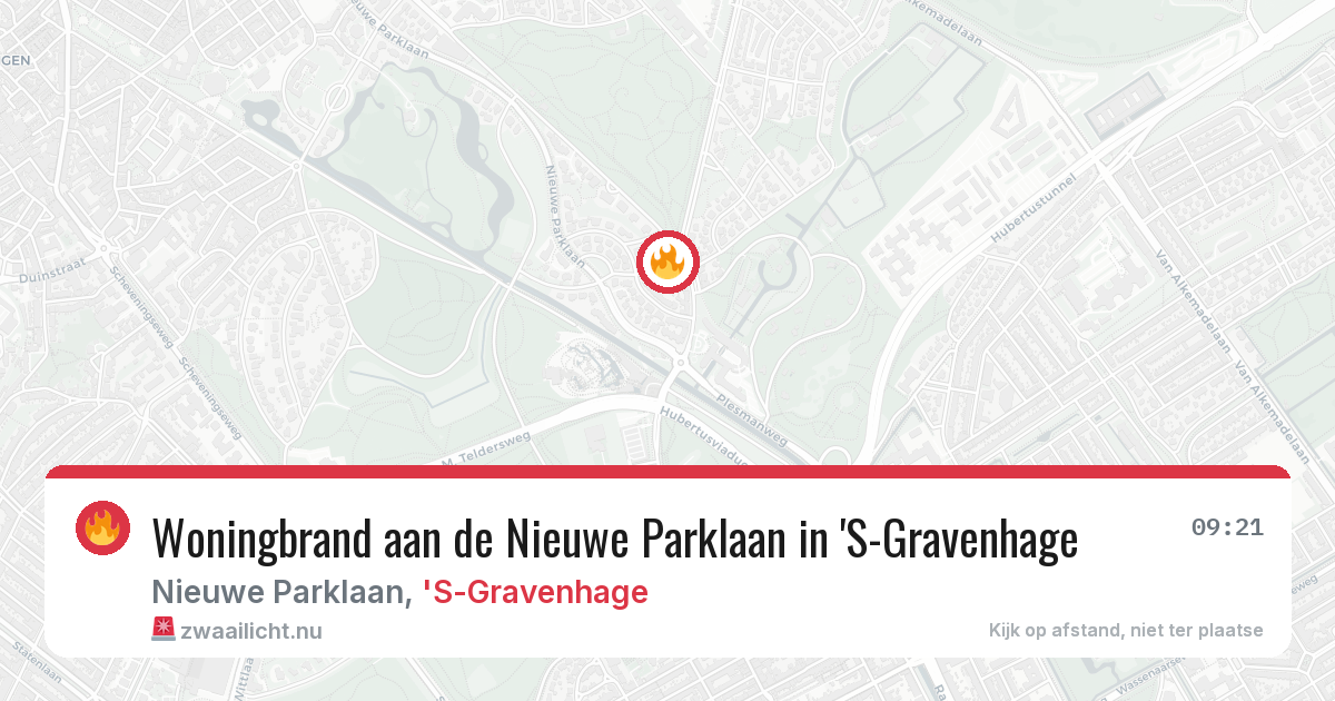 Woningbrand aan de Nieuwe Parklaan in 'S-Gravenhage — 5 jun 2026