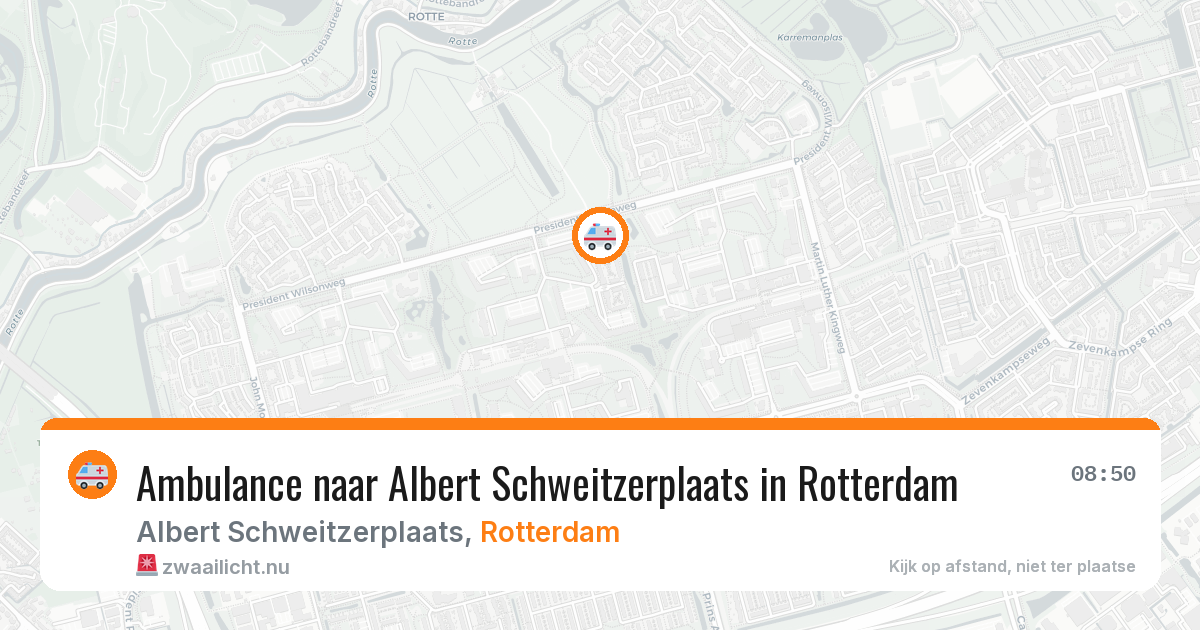 Ambulance naar Albert Schweitzerplaats in Rotterdam — 4 jun 2026