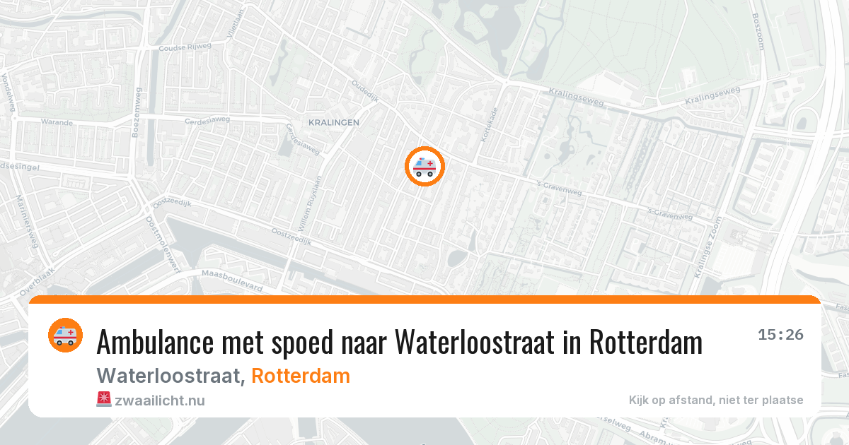 Ambulance met spoed naar Waterloostraat in Rotterdam — 26 mei 2026