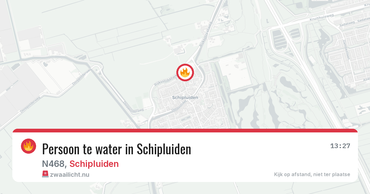 Persoon te water in Schipluiden — 22 mei 2026
