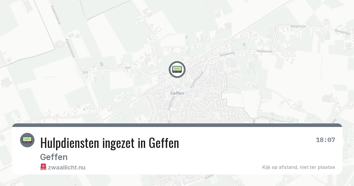 Hulpdiensten ingezet in Geffen — 20 mrt 2026 | 🚨 Zwaailicht.nu
