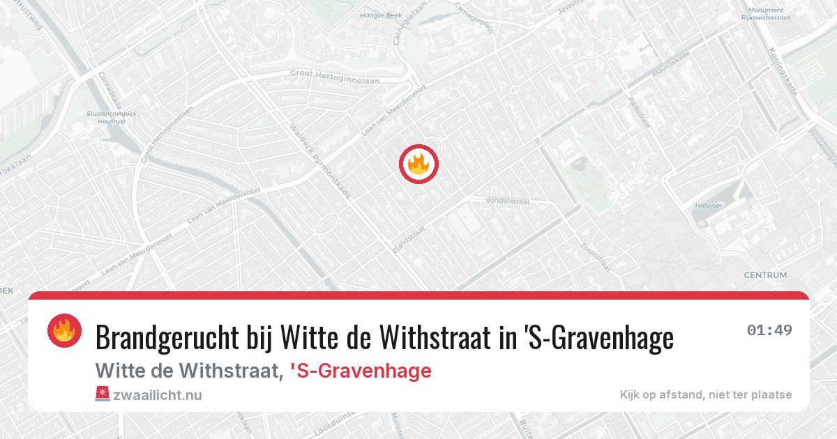Brandgerucht bij Witte de Withstraat in 'S-Gravenhage — 6 jun 2026