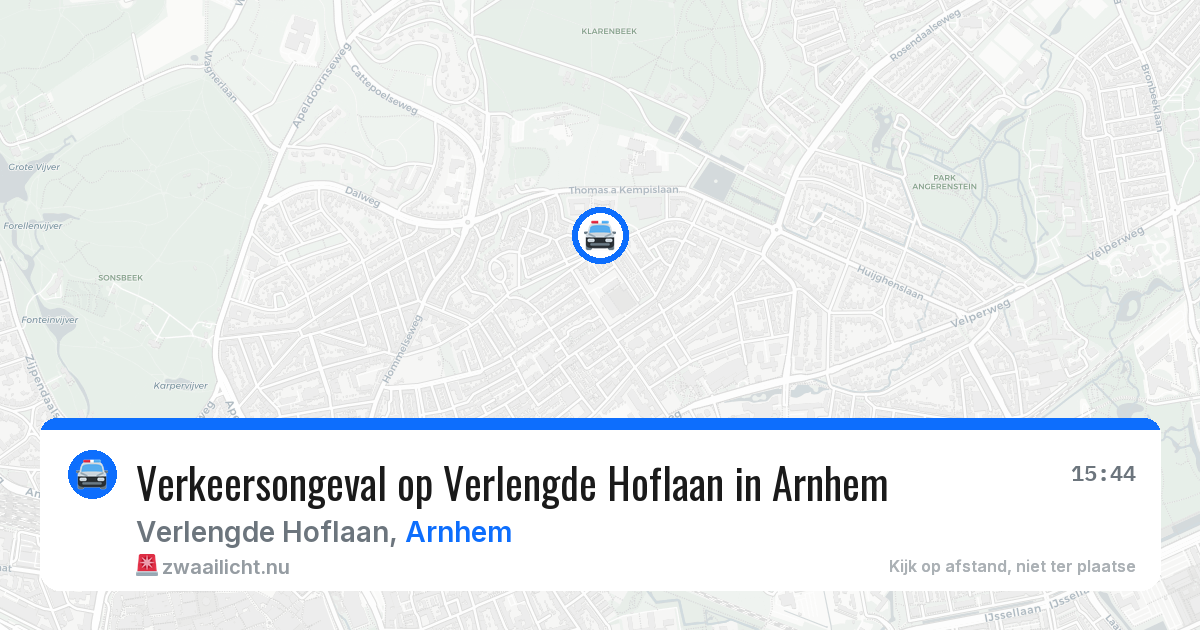 Verkeersongeval op Verlengde Hoflaan in Arnhem — 26 mrt 2026