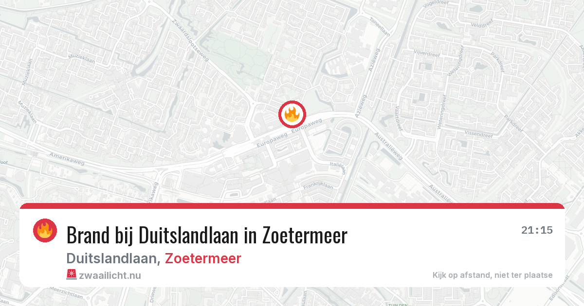 Brand bij Duitslandlaan in Zoetermeer — 24 mei 2026