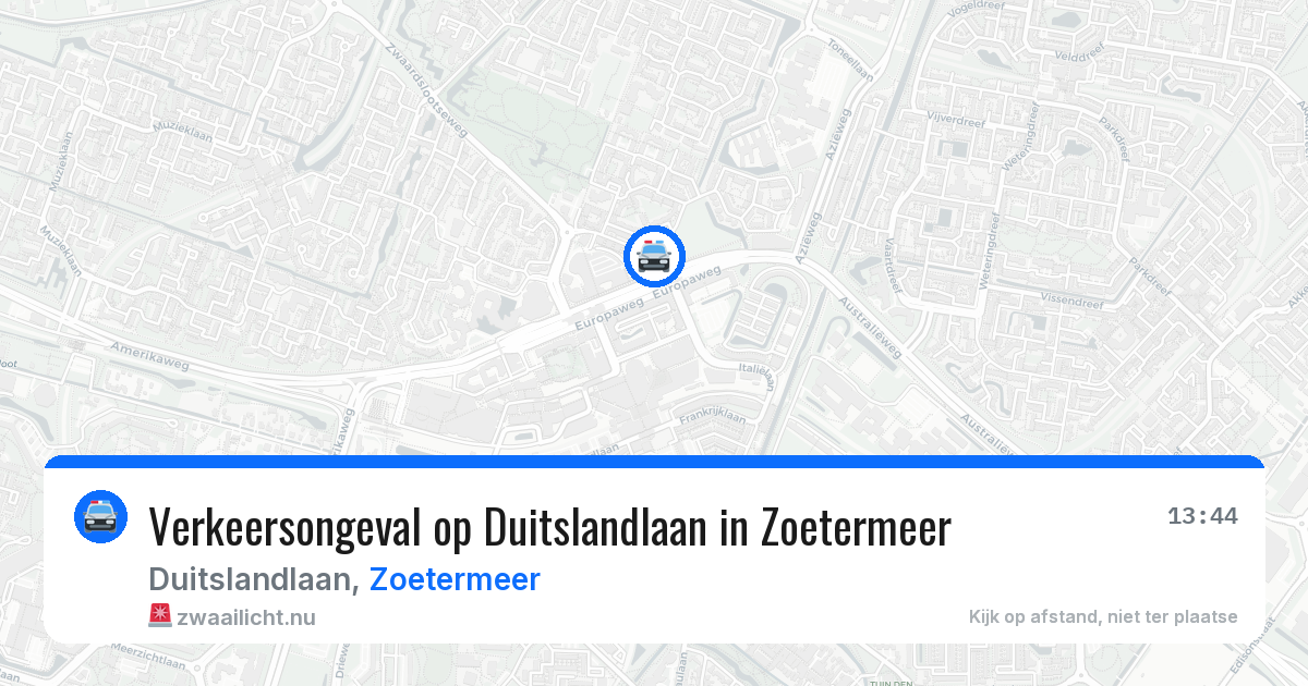 Verkeersongeval op Duitslandlaan in Zoetermeer — 23 jul 2026
