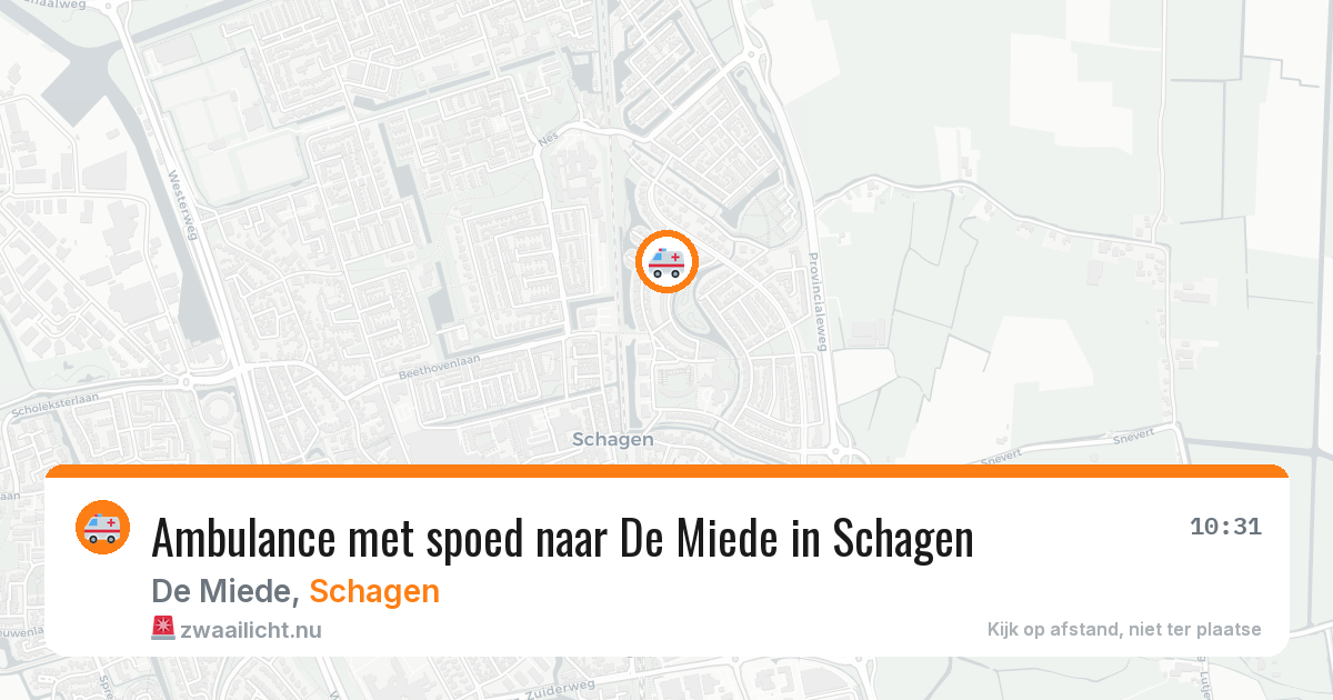 Ambulance met spoed naar De Miede in Schagen — 16 jul 2026