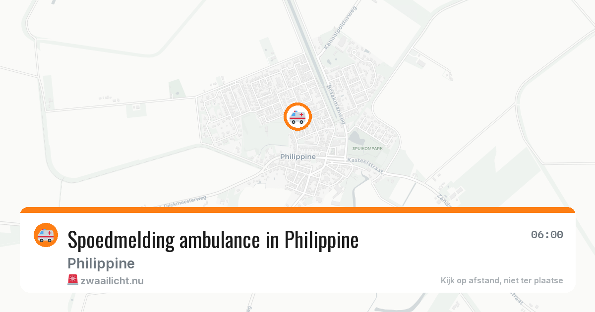 Spoedmelding ambulance in Philippine — 21 mrt 2026