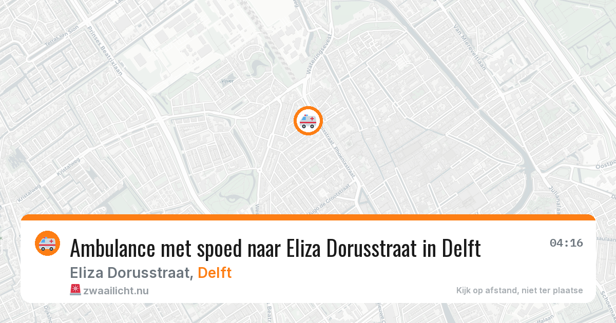 Ambulance met spoed naar Eliza Dorusstraat in Delft — 18 jul 2026