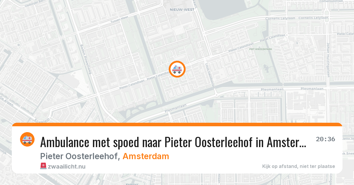 Ambulance met spoed naar Pieter Oosterleehof in Amsterdam — 24 jul 2026