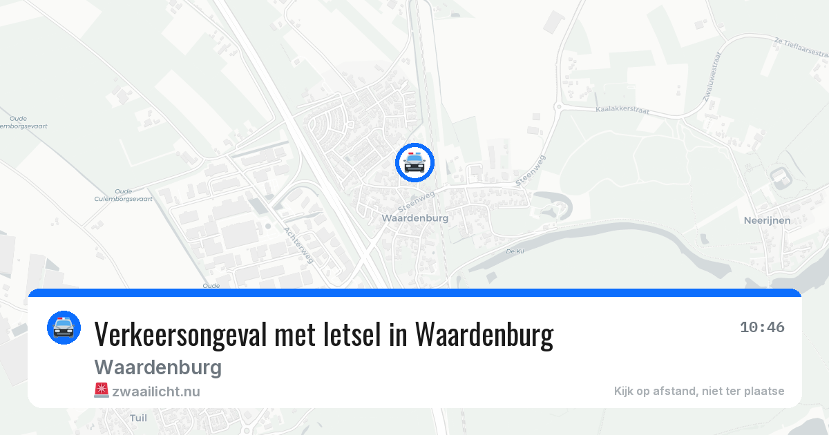 Verkeersongeval met letsel in Waardenburg — 8 jul 2026