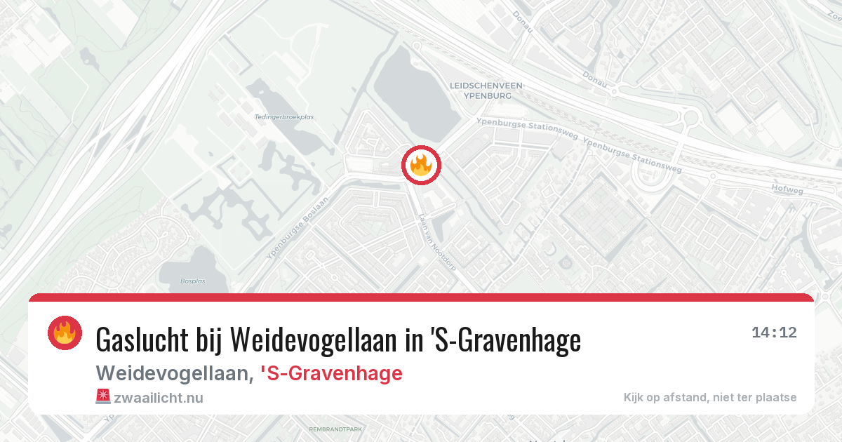 Gaslucht bij Weidevogellaan in 'S-Gravenhage — 22 mei 2026