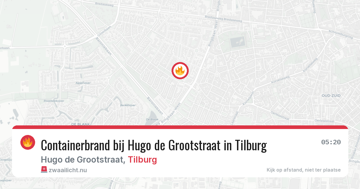 Containerbrand bij Hugo de Grootstraat in Tilburg — 29 mei 2026