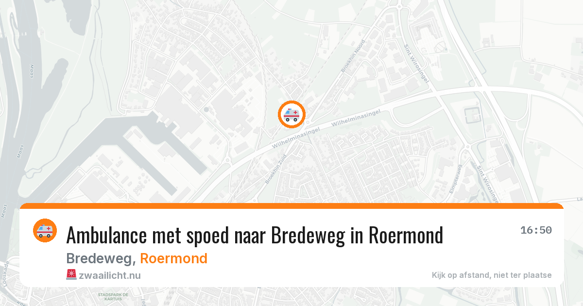 Ambulance met spoed naar Bredeweg in Roermond — 25 jul 2026