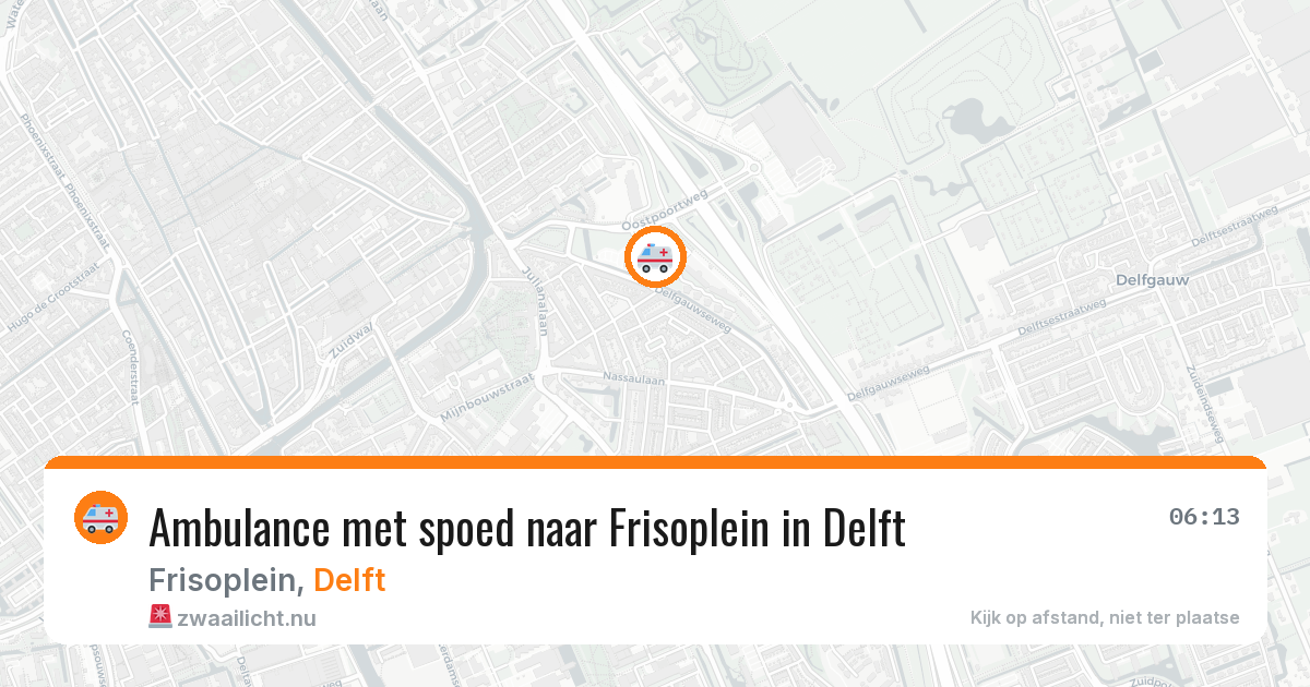 Ambulance met spoed naar Frisoplein in Delft — 15 jul 2026