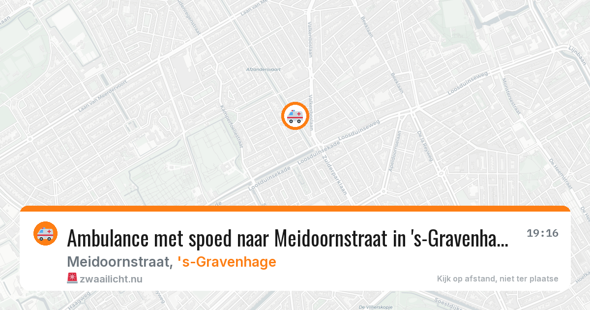 Ambulance met spoed naar Meidoornstraat in 's-Gravenhage — 17 jul 2026