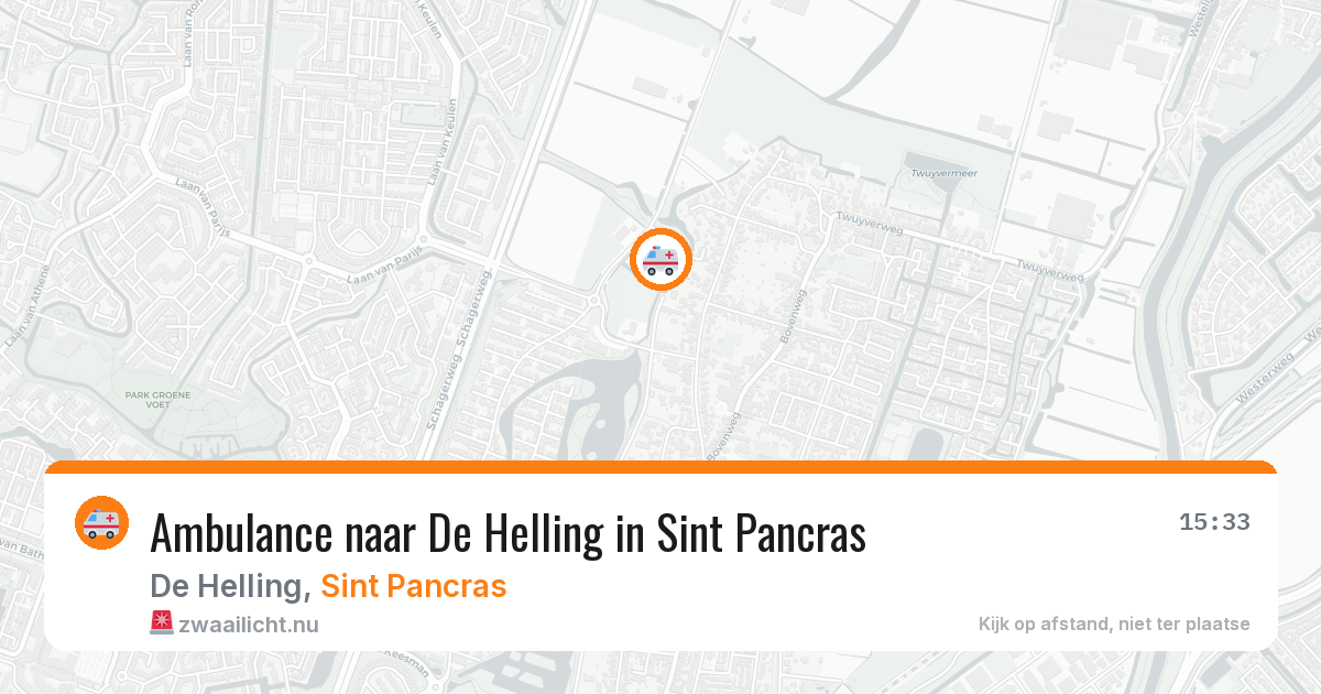 Ambulance naar De Helling in Sint Pancras — 18 mei 2026