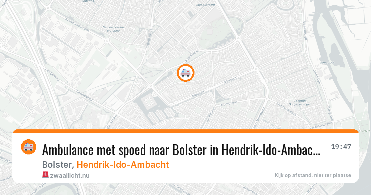 Ambulance met spoed naar Bolster in Hendrik-Ido-Ambacht — 29 mei 2026