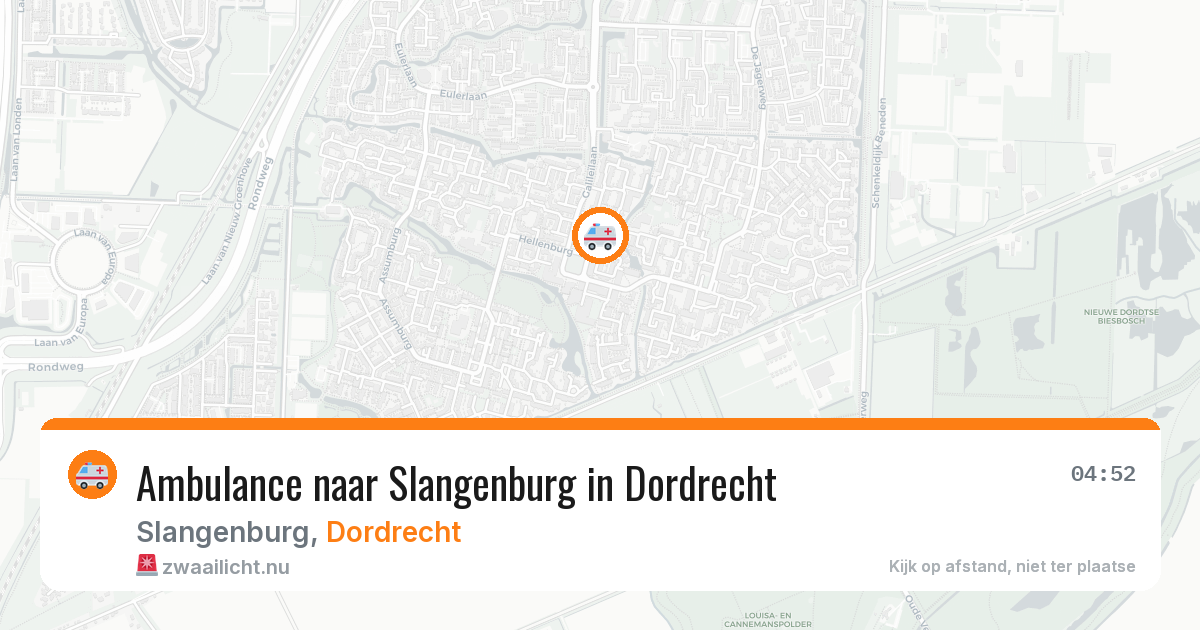 Ambulance naar Slangenburg in Dordrecht — 14 jul 2026