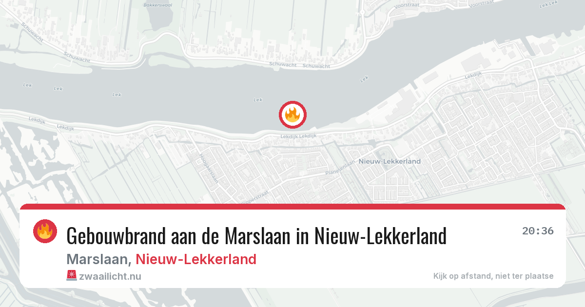 Gebouwbrand aan de Marslaan in Nieuw-Lekkerland — 21 jul 2026