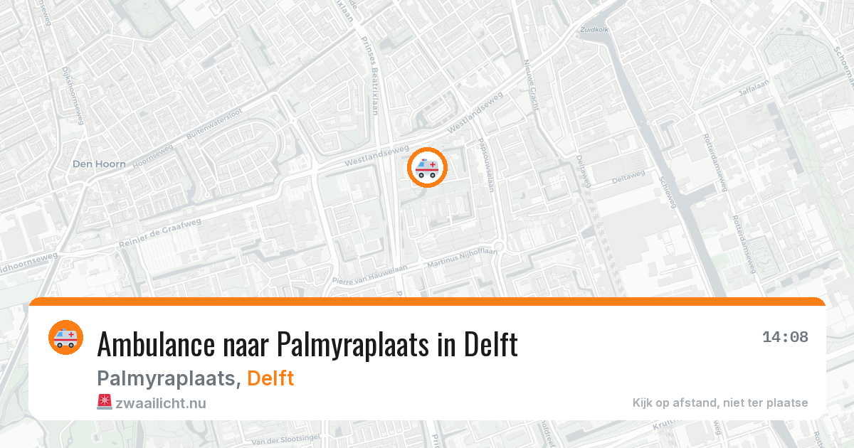 Ambulance naar Palmyraplaats in Delft — 27 mei 2026
