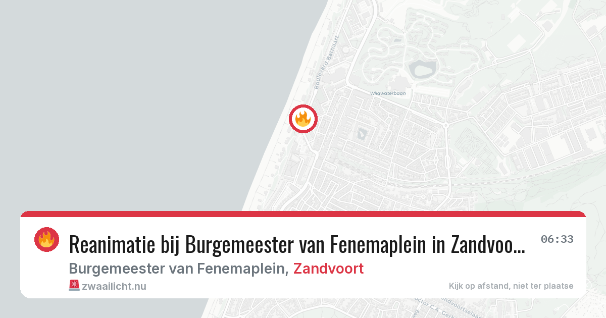 Reanimatie bij Burgemeester van Fenemaplein in Zandvoort — 26 jul 2026