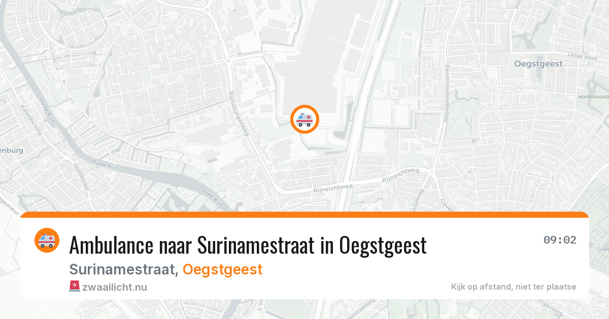 Ambulance naar Surinamestraat in Oegstgeest — 13 jul 2026