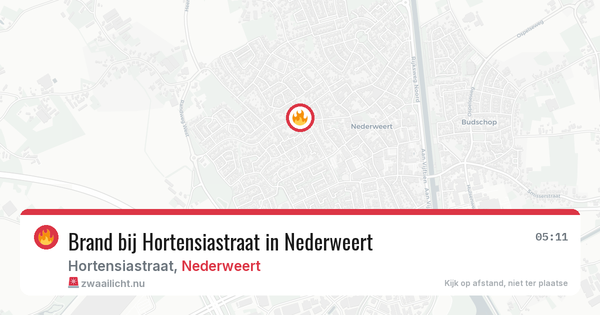 Brand bij Hortensiastraat in Nederweert — 10 jul 2026