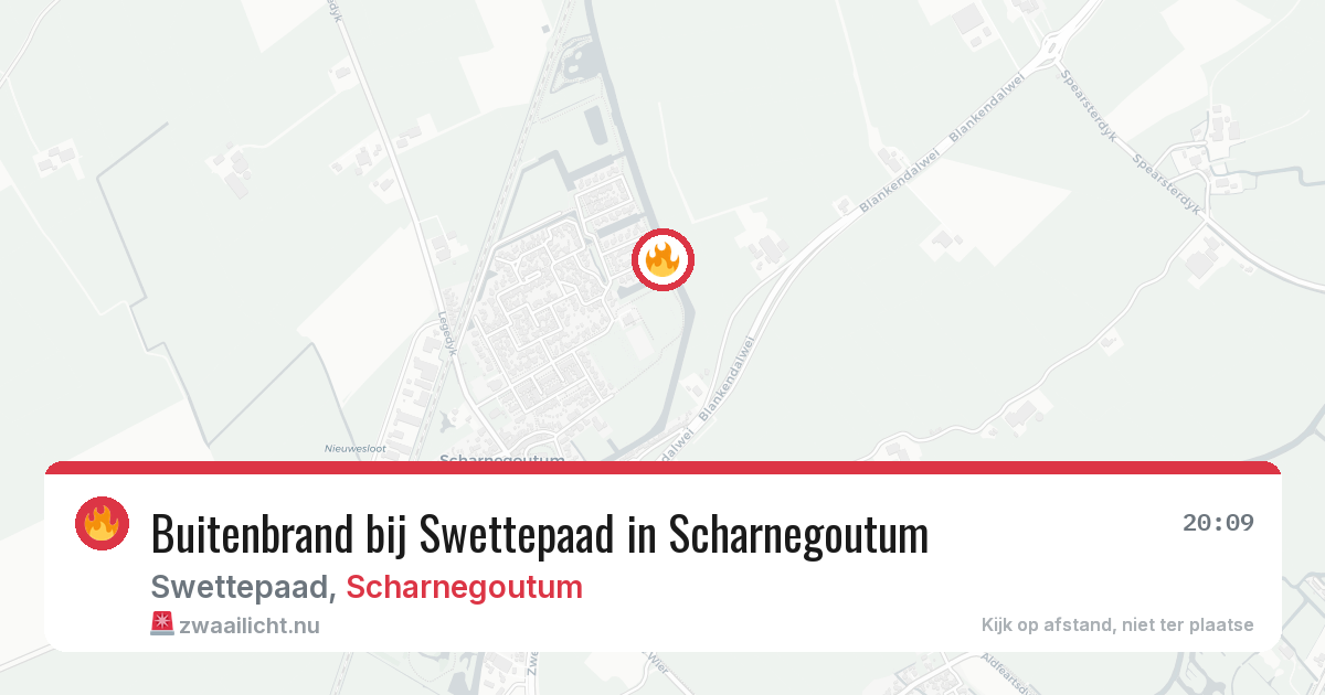 Buitenbrand bij Swettepaad in Scharnegoutum — 9 jul 2026
