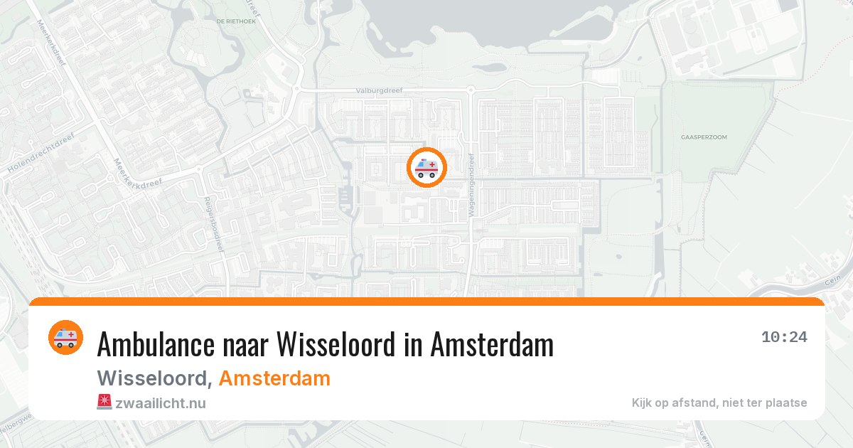 Ambulance naar Wisseloord in Amsterdam — 10 jul 2026