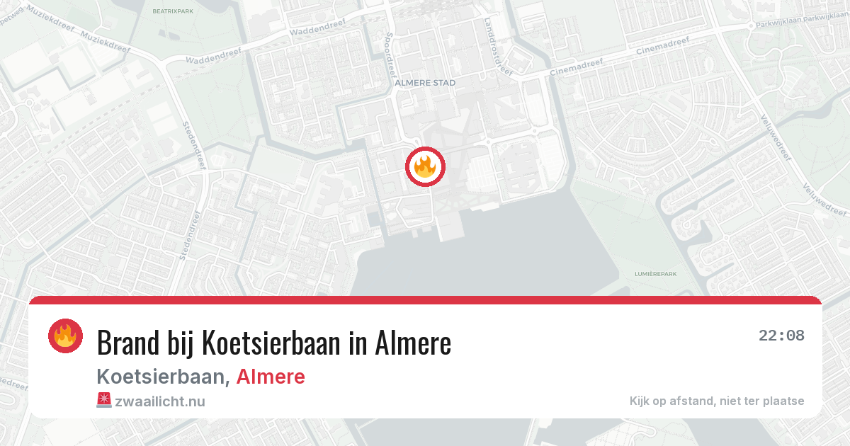 Brand bij Koetsierbaan in Almere — 18 jul 2026