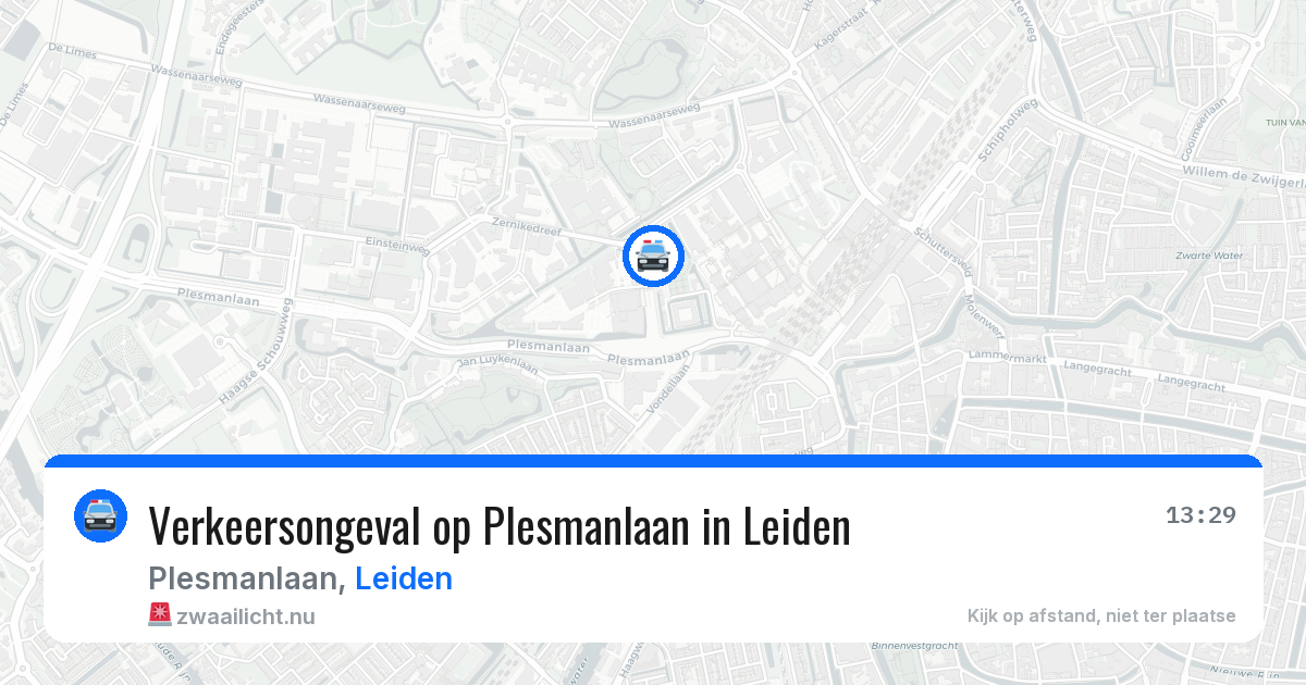 Verkeersongeval op Plesmanlaan in Leiden — 21 mrt 2026