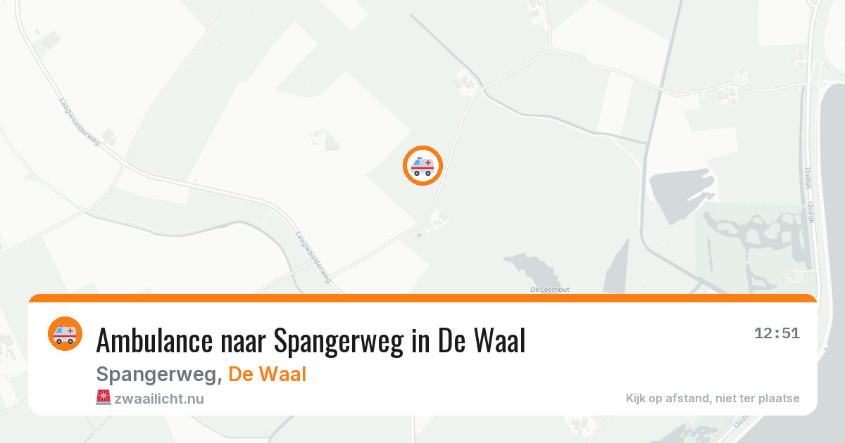 Ambulance naar Spangerweg in De Waal — 16 jul 2026