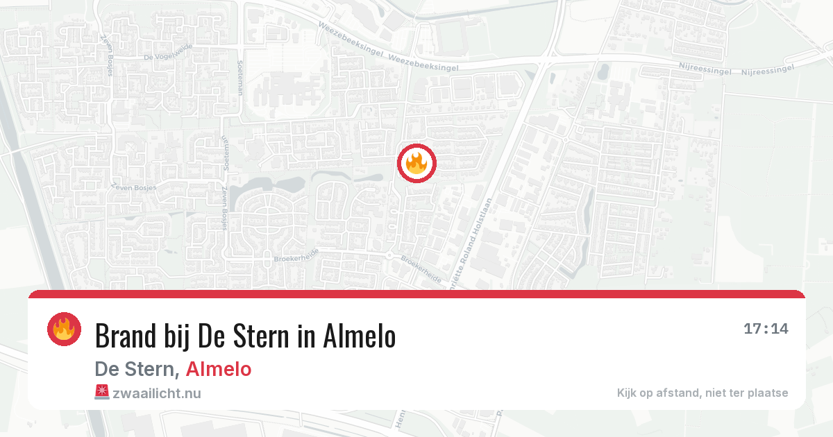 Brand bij De Stern in Almelo — 19 jul 2026