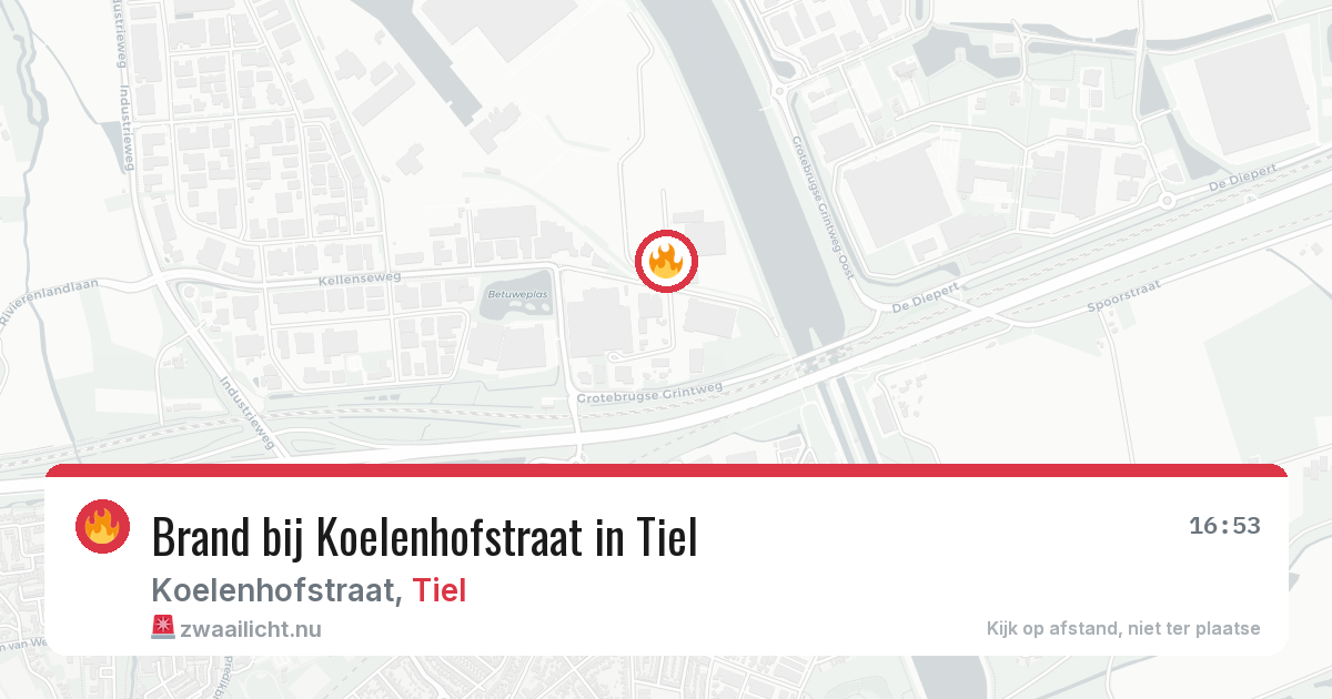 Brand bij Koelenhofstraat in Tiel — 24 jul 2026