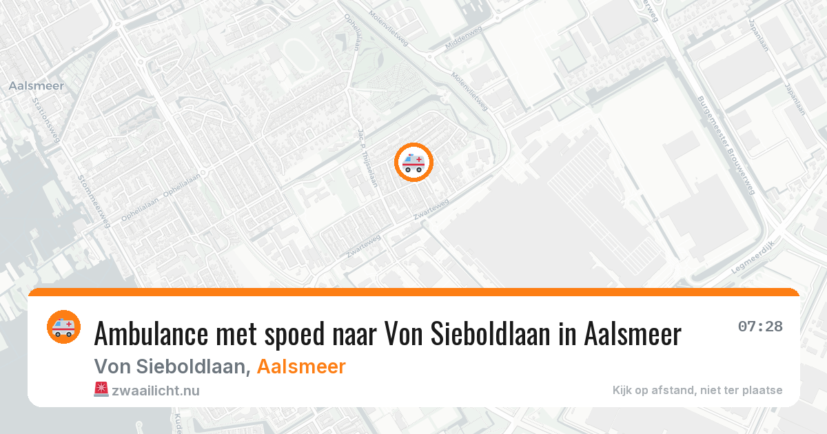 Ambulance met spoed naar Von Sieboldlaan in Aalsmeer — 24 jul 2026
