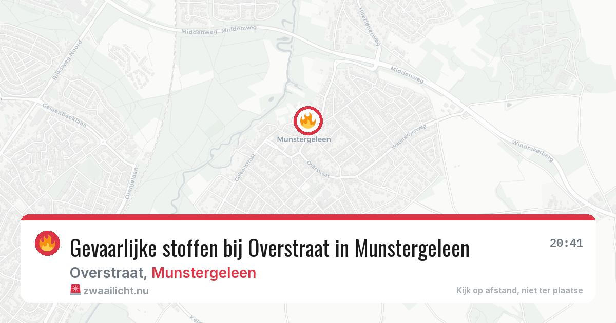 Gevaarlijke stoffen bij Overstraat in Munstergeleen — 7 mei 2026
