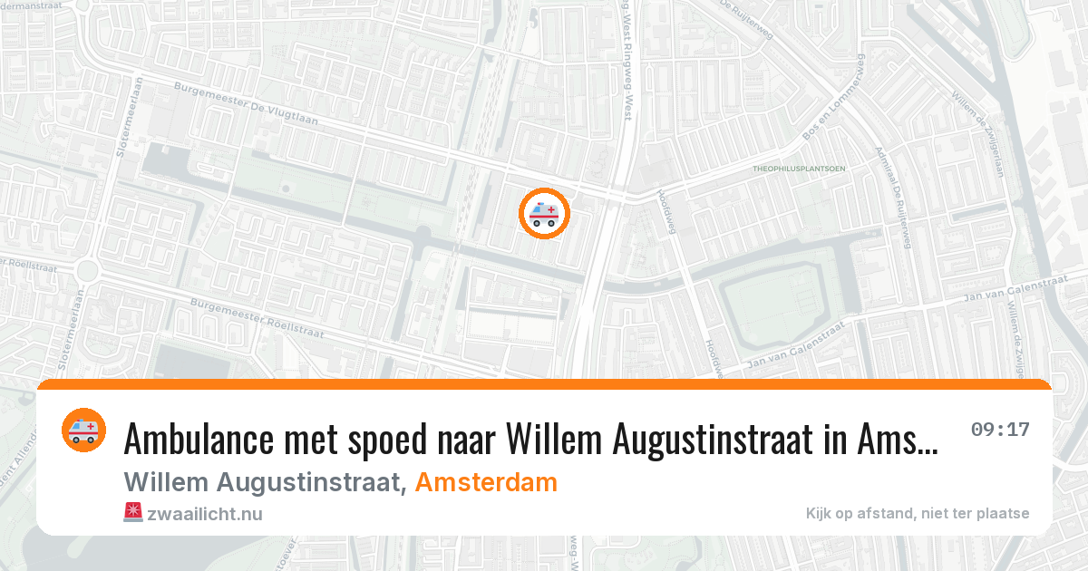 Ambulance met spoed naar Willem Augustinstraat in Amsterdam — 8 jun 2026
