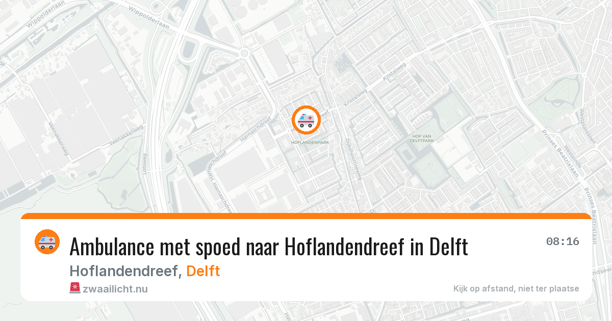 Ambulance met spoed naar Hoflandendreef in Delft — 12 jul 2026