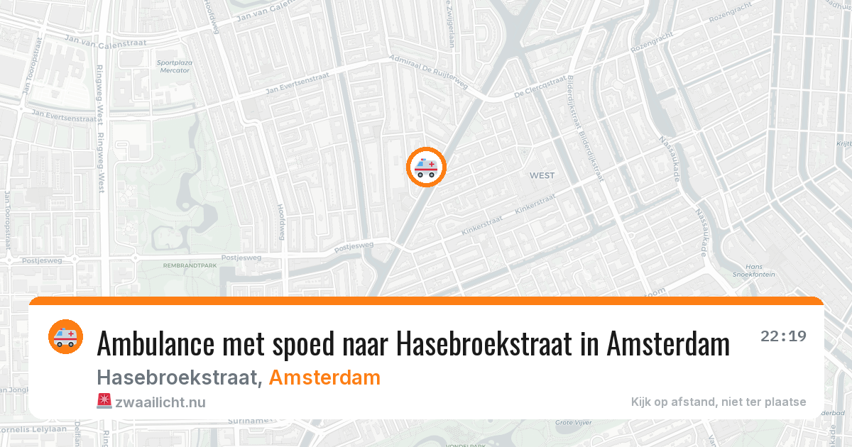 Ambulance met spoed naar Hasebroekstraat in Amsterdam — 23 mrt 2026