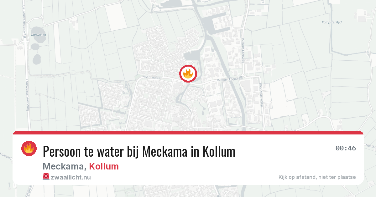 Persoon te water bij Meckama in Kollum — 15 feb 2026