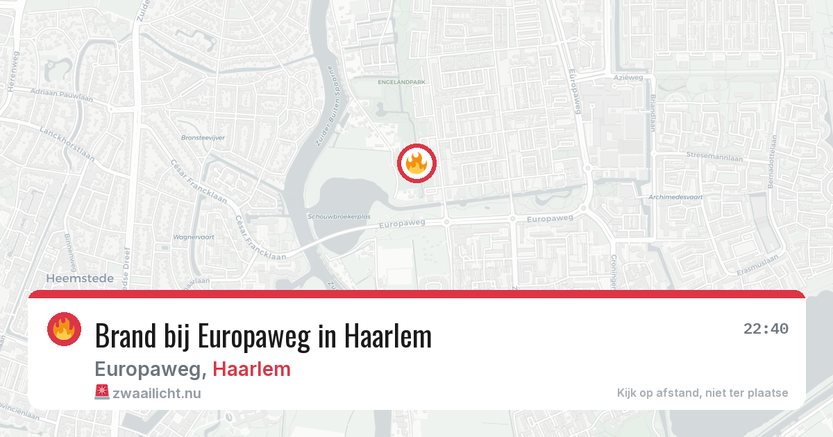 Brand bij Europaweg in Haarlem — 16 jul 2026